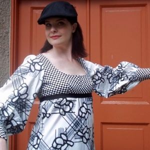 Black and White floor length Dress